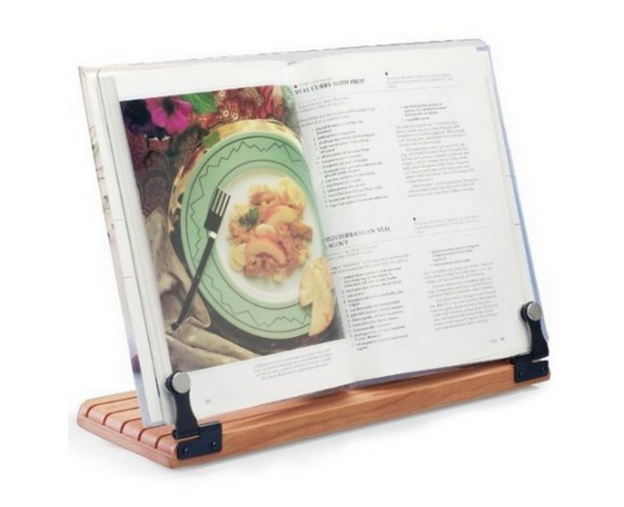 Soporte de Madera con Respaldo Ajustable para Libros de Cocina Recetario Talla L 