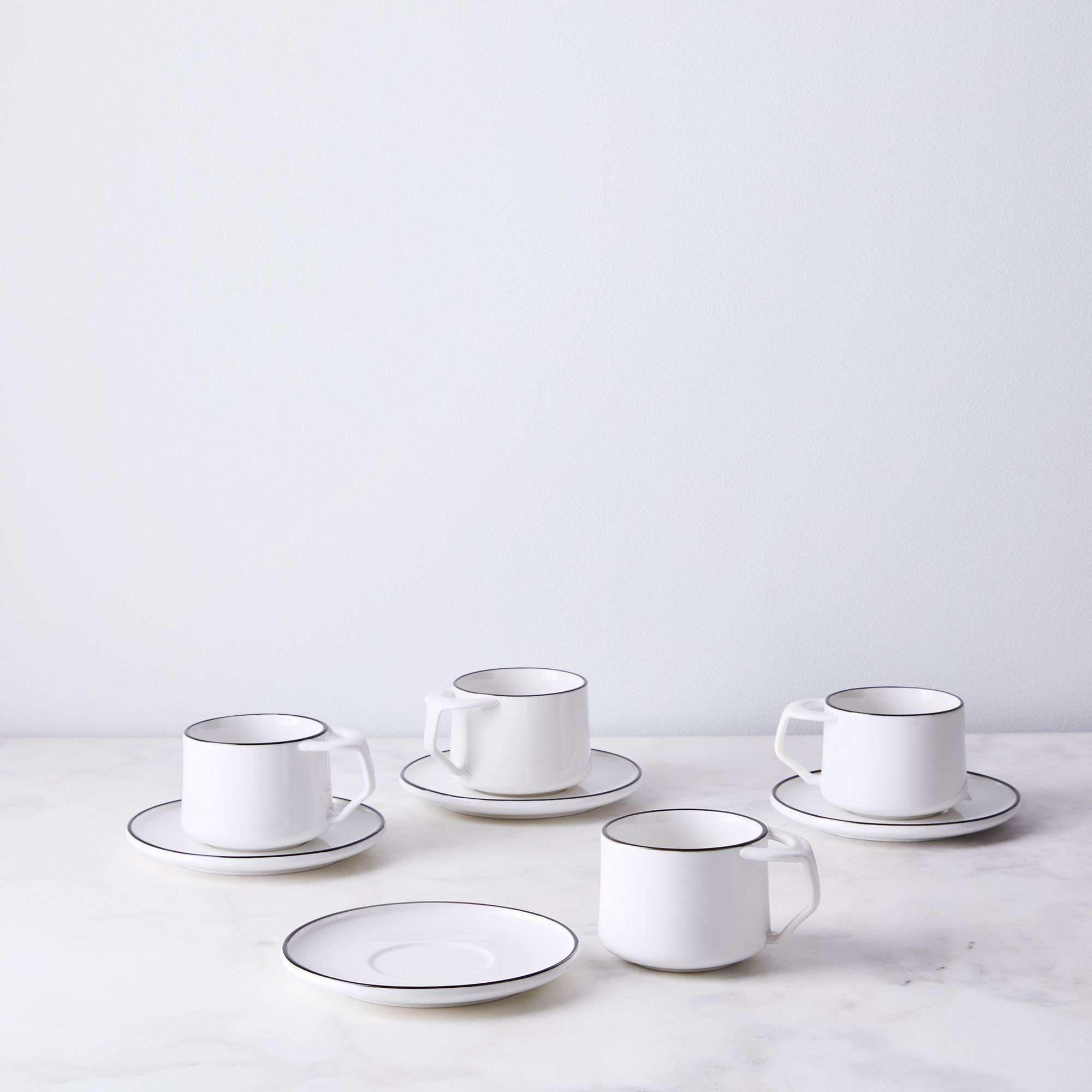 ideal para té color blanco Juego de taza y platillo de gres chocolate caliente café